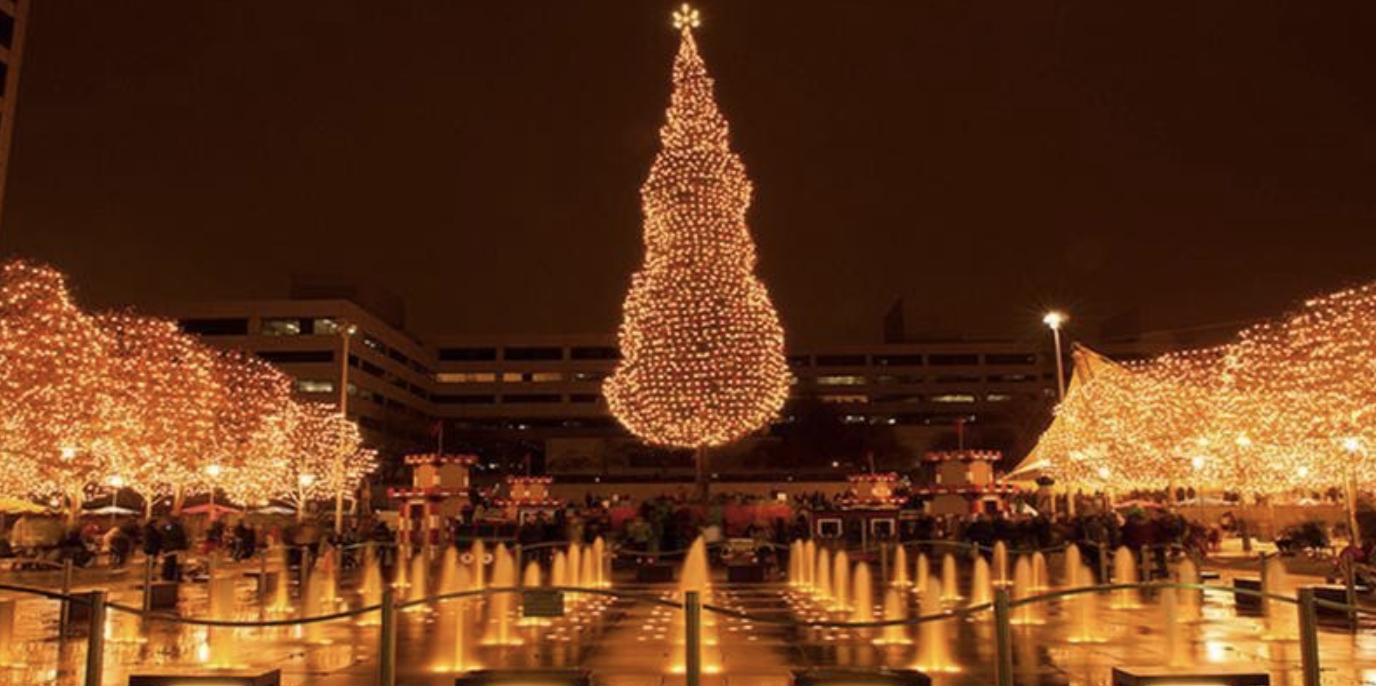 Crown Center Christmas Tree display in Kansas City)